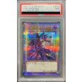 〔PSA9鑑定済〕ブラックマジシャン(7右向杖構え/虹背景)【クォーターセンチュリーシークレット】{QCAC-JP018}《モンスター》
