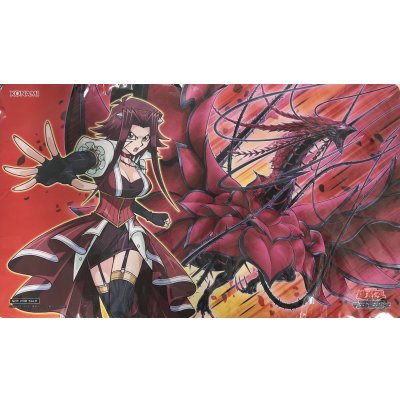 プレイマット『十六夜アキ&黒薔薇の破滅竜』【-】{-}《プレイマット》