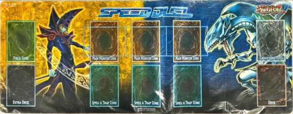 画像1: 〔状態A-〕プレイマット『ブラックマジシャン＆青眼の白龍(SPEEDDUEL)』【-】{-}《プレイマット》 (1)