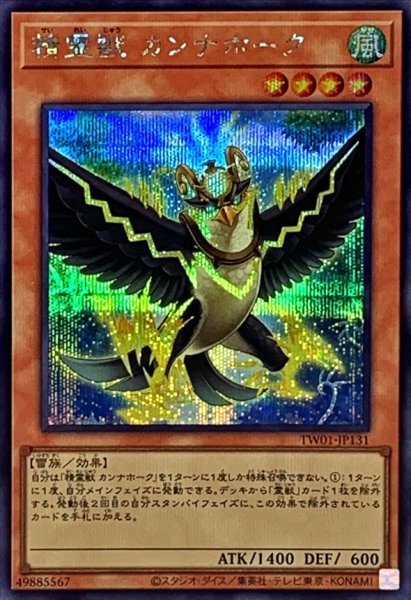 画像1: 精霊獣カンナホーク【シークレット】{TW01-JP131}《モンスター》 (1)